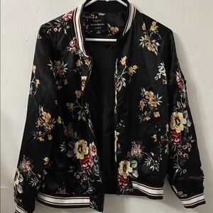 Floral Black Bomber Jacket by H&M